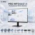 MSI PRO MP246E18 24-Inch FHD 180Hz IPS Business Monitor, 1ms MPRT, HDR Ready, Adaptive-Sync, HDMI 2.0b, 108.58% sRGB, Tilt Adjustment, VESA 100 × 100mm