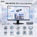 MSI PRO MP273L E14 27-Inch FHD 144Hz IPS Business Monitor, HDR Ready, AMD FreeSync, PerfectEdge, EyesErgo, HDMI 2.0, VGA, VESA Mount & MSI Power Link