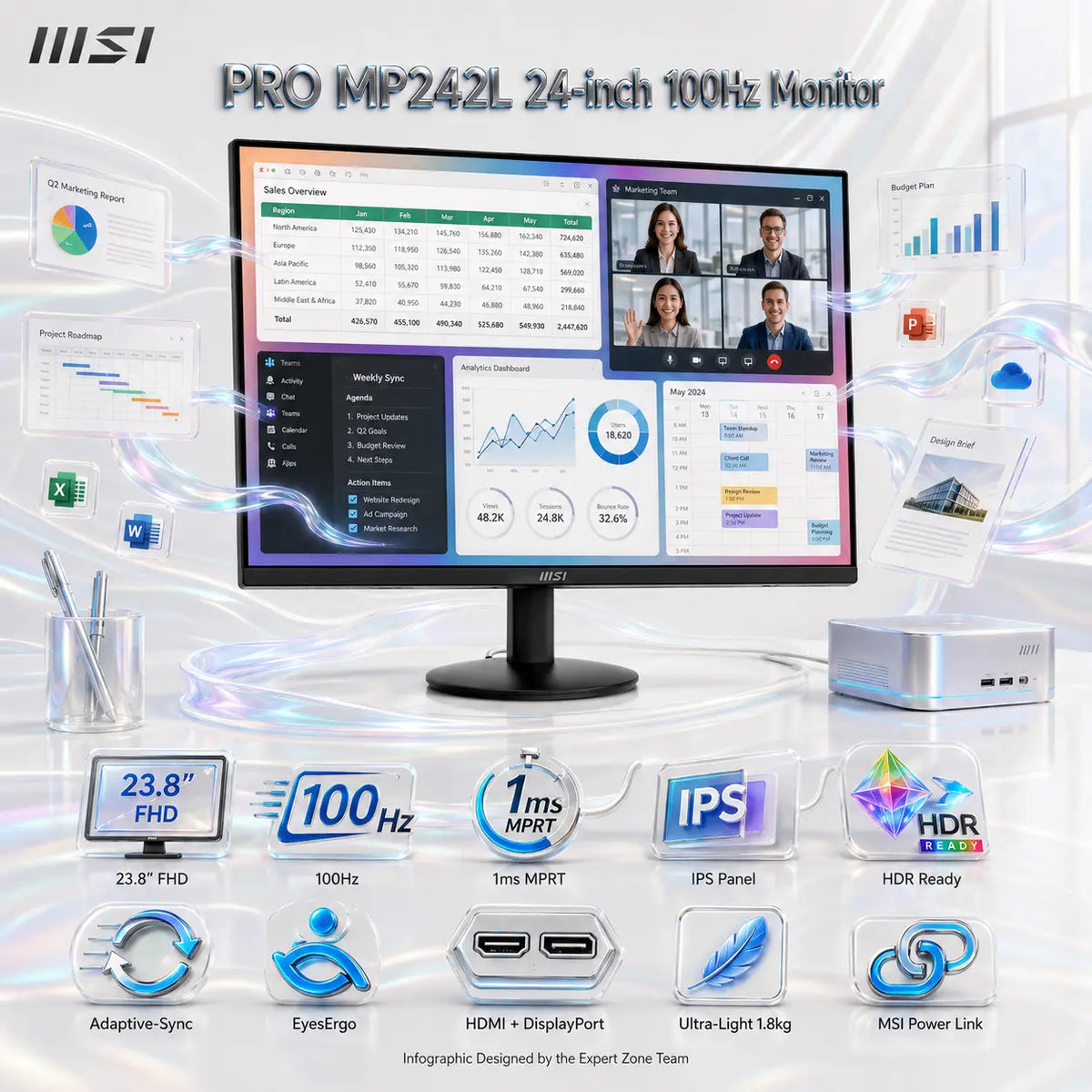 msi-pro-mp242l-238-inch-fhd-100hz-ips-business-monitor-1ms-mprt-hdr-ready-adaptive-sync-eyesergo-hdm