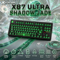 ATTACK SHARK X87 ULTRA Shadow Jade Tri-Mode 8K Wireless Mechanical Keyboard – 10,000mAh Battery, Hot-Swap FR4 Gasket Build, Dot-Matrix RGB Display for PC/Mac -Shadow Jade