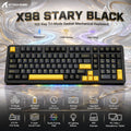 Attack Shark X98 Stary Black 102-Key Tri-Mode Mechanical Keyboard – Bluetooth 5.0, 2.4G, USB-C, 4000mAh Battery, Hot-Swap, Gasket Mount, RGB & PBT Keycaps -STARYBLACK