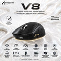 ATTACK SHARK V8 Black 59g Tri-Mode Ergonomic Wireless Gaming Mouse With PAW3950MAX 42,000 DPI Sensor, Nordic 54L15, Dual 8000Hz, 0.168ms Latency And SHARK 8K Dongle.