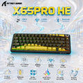 Attack Shark X65PRO HE 60% Magnetic Gaming Keyboard – 66 Keys, 0.01mm RT, ( 8KHz Wired or Tri-Mode Wireless) , 3000mAh, PBT Keycaps, RGB, Hot-Swap, CNC Knob, PC/Mac Support | Yellow