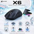 Attack Shark X6 Wireless Gaming Mouse – 49g, PAW3395, 26,000 DPI, 1000Hz, 650 IPS, 50G, Tri-Mode, 200H Battery, Kailh GM8.0, TTC Encoder and Magnetic RGB Charging Dock Combo | BLACK