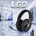 ATTACK SHARK L60 Tri-Mode Wireless Gaming Headset, 230g, 40mm Drivers, 600mAh Battery, Up to 50 Hours, 2.4GHz / Bluetooth / 3.5mm, Detachable Mic , PC-PS5-PS4-Switch-Smartphone | BLACK