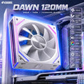 AsiaHorse DAWN 120mm ARGB PWM Case Fan, 1-Pack Forward Blade, 900–1850 RPM, 71 CFM, 2.6mmH₂O, HDB Bearing, Modular Daisy Chain, 4-Pin | WHITE