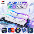 Team Group T-Force Delta RGB DDR5 8GB RAM White Kit (2x 8GB) 288-Pin 6000MT/s PC5-48000 CL38 1.25V Intel XMP 3.0 & AMD EXPO Desktop Memory | WHITE ~ FF4D516G6000HC38ADC01