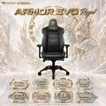 COUGAR ARMOR EVO Royal Gaming Chair –  4-Way Lumbar Support, Magnetic Memory Foam Pillow, 4D Armrests, 180° Recline & 160kg Support | Black & Gold