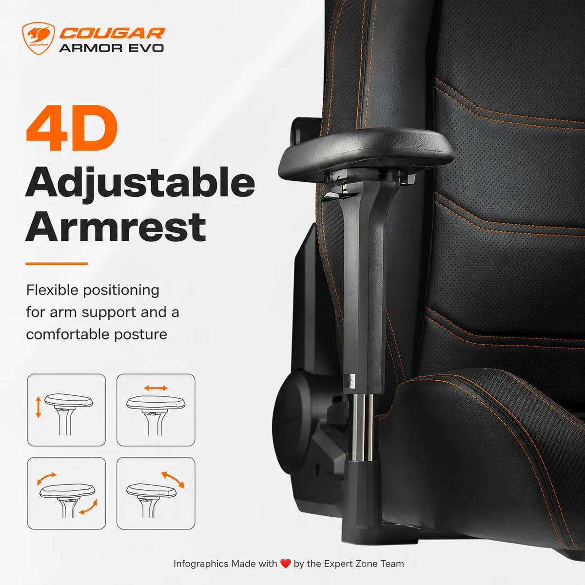 COUGAR ARMOR EVO Royal Gaming Chair –  4-Way Lumbar Support, Magnetic Memory Foam Pillow, 4D Armrests, 180° Recline & 160kg Support | Black & Gold