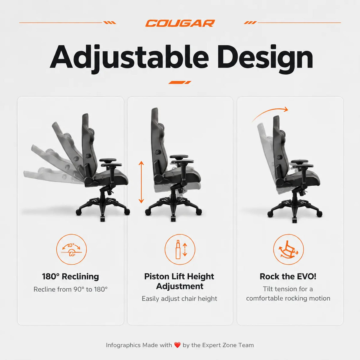 COUGAR ARMOR EVO Royal Gaming Chair –  4-Way Lumbar Support, Magnetic Memory Foam Pillow, 4D Armrests, 180° Recline & 160kg Support | Black & Gold