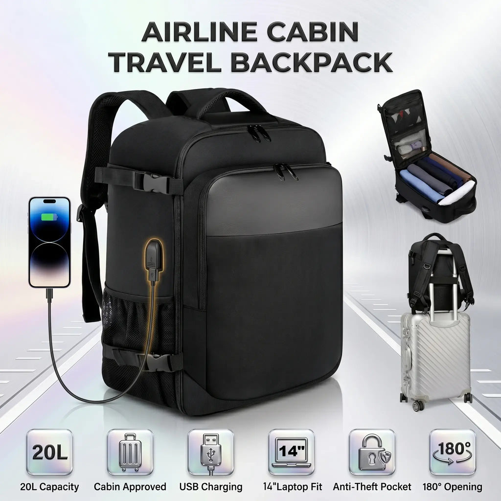 cabin-backpack-with-usb-charging-port-40x20x25cm-20l-14-inch-laptop-fit-under-seat-carry-on-anti-the