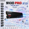 Samsung 9100 PRO 8TB NVMe SSD with Heatsink – PCIe 5.0 x4, 14,800MB/s Read, 13,400MB/s Write, 8GB DRAM, 4,800TBW & Samsung V-NAND TLC | MZ-VAP8T0CW