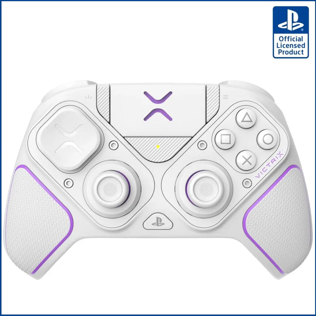 Victrix Pro BFG Wireless Controller –  PS5/PS4/PC, 2.4GHz + USB-C Wired, 20H Battery, 5ms, Modular Fightpad, 4 Back Buttons & 5-Stop Triggers | OPEN-BOX WHITE FULL KIT + HARD POUCH
