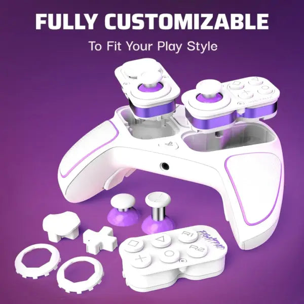 Victrix Pro BFG Wireless Controller –  PS5/PS4/PC, 2.4GHz + USB-C Wired, 20H Battery, 5ms, Modular Fightpad, 4 Back Buttons & 5-Stop Triggers | OPEN-BOX WHITE FULL KIT + HARD POUCH
