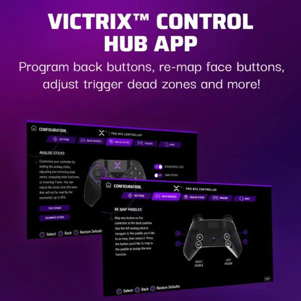 Victrix Pro BFG Wireless Controller –  PS5/PS4/PC, 2.4GHz + USB-C Wired, 20H Battery, 5ms, Modular Fightpad, 4 Back Buttons & 5-Stop Triggers | OPEN-BOX BLACK FULL KIT + HARD POUCH