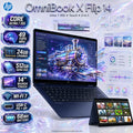 HP OmniBook X Flip NGAI: Core Ultra 7 355 | 24GB DDR5x ; 512GB NVMe | 14-inch 2K Touch IPS Display | Intel Graphics | Backlit Keyboard | Windows 11 | Atmospheric Blue ~ 14-KP0023DX