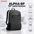 Promate ALPHA-BP-BLK 15.6″ Anti-Theft Laptop Backpack With Large Secure Compartment, Polyester Lining, and Padded Shoulder Straps