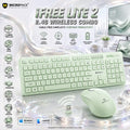 Micropack iFREE LITE 2 KM-237W Green 2.4GHz Wireless Keyboard & Mouse Combo with 104 Membrane Keys, 12 Multimedia Keys, 1200 CPI Mouse & 10m Range