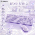 Micropack iFREE LITE 2 KM-237W Purple 2.4GHz Wireless Keyboard & Mouse Combo with 104 Membrane Keys, 12 Multimedia Keys, 1200 CPI Mouse & 10m Range