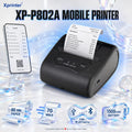 Xprinter XP-P802A Portable 80 mm Direct Thermal Printer, 70 mm/s, 203 dpi, Bluetooth + USB, 1500mAh Battery, 58/80 mm Paper, Android/iOS/Windows/Linux