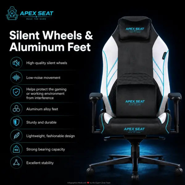 APEX SEAT ViCity Gaming Chair – Microsuede + PU Leather, 90°–141° Recline, 4D Magnetic Armrests, 4-Way Lumbar Support, Magnetic Headrest & Class 4 Gas Lift, 180kg Max | DARK GREY