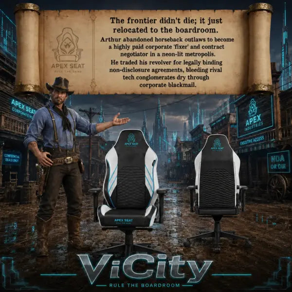 APEX SEAT ViCity Gaming Chair – Microsuede + PU Leather, 90°–141° Recline, 4D Magnetic Armrests, 4-Way Lumbar Support, Magnetic Headrest & Class 4 Gas Lift, 180kg Max | DARK GREY