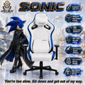 APEX SEAT SONIC Gaming Chair – 90°–155° Recline, 2D Armrests, Class 4 Gas Lift, 50kg/m³ Foam, PVC Leather + Velvet, Silent PU Wheels, Metal Base, Headrest & Lumbar Cushions, 150kg Capacity | WHITE & BLUE