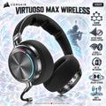 CORSAIR VIRTUOSO MAX Wireless Gaming Headset, 50mm Graphene Drivers, ANC, Dolby Atmos, Dual 2.4GHz + Bluetooth, 30-Hour Battery, Carbon Black | Used