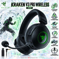 Razer Kraken V3 Pro Wireless Gaming Headset, HyperSense Haptics, THX 7.1 Spatial Audio, TriForce Titanium 50mm Drivers, HyperSpeed Wireless & Chroma RGB, Black | Used
