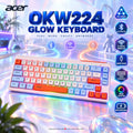 Acer OKW224 Glow 70% Compact RGB Tri-Mode Wireless Keyboard, Bluetooth, 2.4GHz & Wired Connectivity, Rechargeable Battery – Blueberry