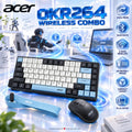 Acer OKR264 Compact Dual-Mode Wireless Keyboard & Mouse Combo, Bluetooth and 2.4GHz Connectivity for PCs and Laptops – Black, White & Blue