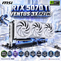 MSI GeForce RTX 5070 Ti 16G VENTUS 3X PZ OC White, 16GB GDDR7, 256-Bit, 2482MHz Boost, 8960 Cores, SFF-Ready, Zero-Trace Power Path, PCIe 5.0, Triple Fan & Hidden 16-Pin Power | G507T-16V3ZC