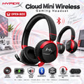 HyperX Cloud Mini Wireless Gaming Headset Open-Box Black + Red With 30mm Drivers, Up To 25-Hour Battery, Bluetooth, 3.5mm Connectivity, Flip-To-Mute Mic, And Youth Comfort