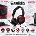 HyperX Cloud Mini Wired Gaming Headset Open-Box Black + Red With 30mm Drivers, Below 85dB Audio, Detachable Cable, Tuck-Away Boom Mic, Memory Foam Cushions, And Wide Compatibility