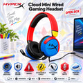 HyperX Cloud Mini Wired Gaming Headset Open-Box Blue + Red + Yellow With 30mm Drivers, Below 85dB Audio, Detachable Cable, Tuck-Away Boom Mic, Memory Foam Cushions, And Wide Compatibility
