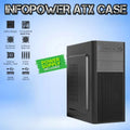 Infopower ATX PC Case With 450W PSU, USB 1.1 x2, HD Audio, Supports Mini ITX & Micro ATX, Hybrid HDD/SSD Slot, 4 PCI Slots, Optional Fan Mounts – Black