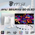 MSI MPG 321URXW QD-OLED 32 Inch UHD 3840×2160 Gaming Monitor 240Hz Refresh 0.03ms Response HDR True Black 400 ClearMR 13000 HDMI 2.1 G-Sync OLED Care 2.0 , Adjustable Hight & Tilt | WHITE & SILVER | 6 MONTHS WARRANTY
