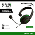 HyperX CloudX Chat Black Headset For Xbox With 40mm Drivers, Noise-Cancelling Mic, In-Line Audio Controls, Reversible Lightweight Design