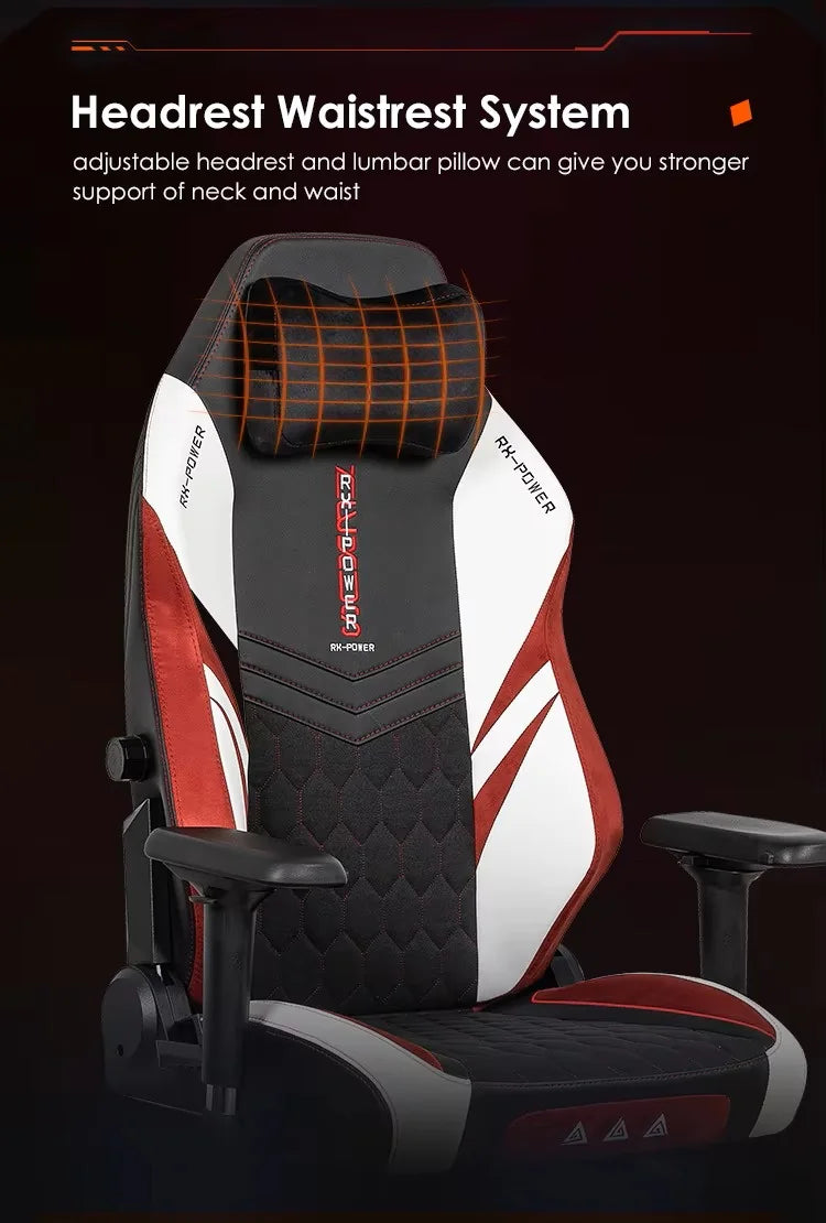 APEX SEAT “Ignition XL” Gaming Chair With 160KG Capacity, PU+Velvet+Suede Upholstery, Recline 90–141°, 4D Armrests, Magnetic Headrest, Class-4 Gas Lift, Frog Mechanism, Iron Base , ≤160KG Capacity| RACING BLACK RED WHITE