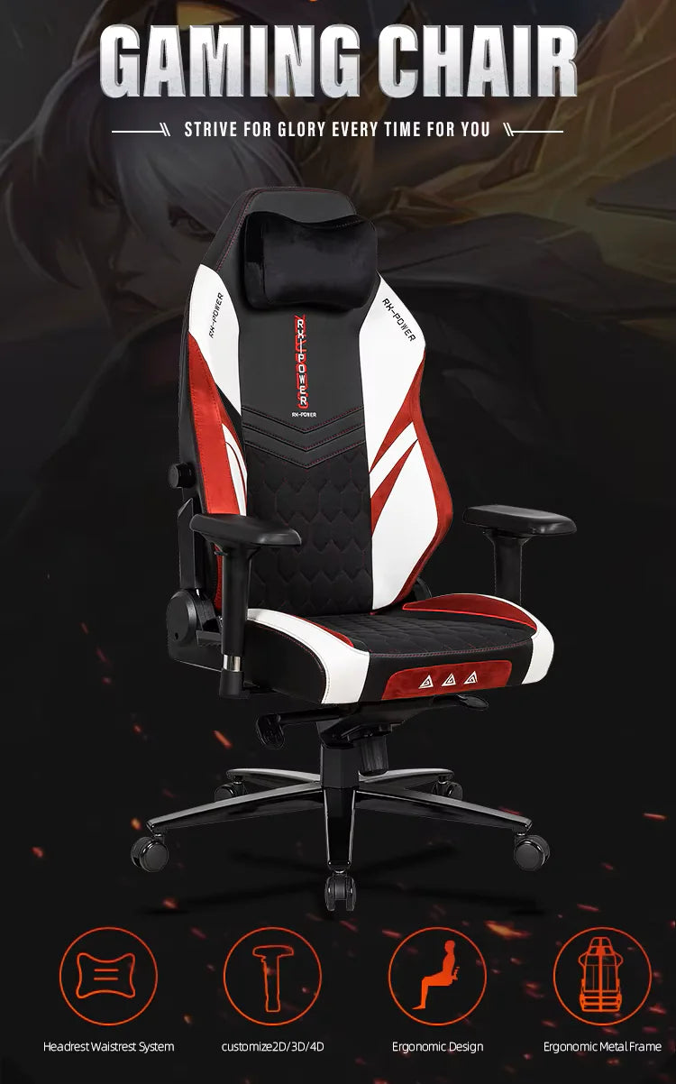 APEX SEAT “Ignition XL” Gaming Chair With 160KG Capacity, PU+Velvet+Suede Upholstery, Recline 90–141°, 4D Armrests, Magnetic Headrest, Class-4 Gas Lift, Frog Mechanism, Iron Base , ≤160KG Capacity| RACING BLACK RED WHITE