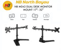NB M042 Dual Desk Monitor Mount | Fits 17”-32” | 9kg Load per Screen | 360° Rotation | 90° Swivel | Adjustable Height & Tilt | VESA 75/100 | Matte Black Steel