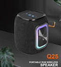 KISONLI Q25 RGB Bluetooth Speaker – 12W Output, 1800mAh Battery, TWS Support, BT 5.3, USB/TF/FM, RGB Light, Full-Range Audio, Portable for Home, Party, Outdoor