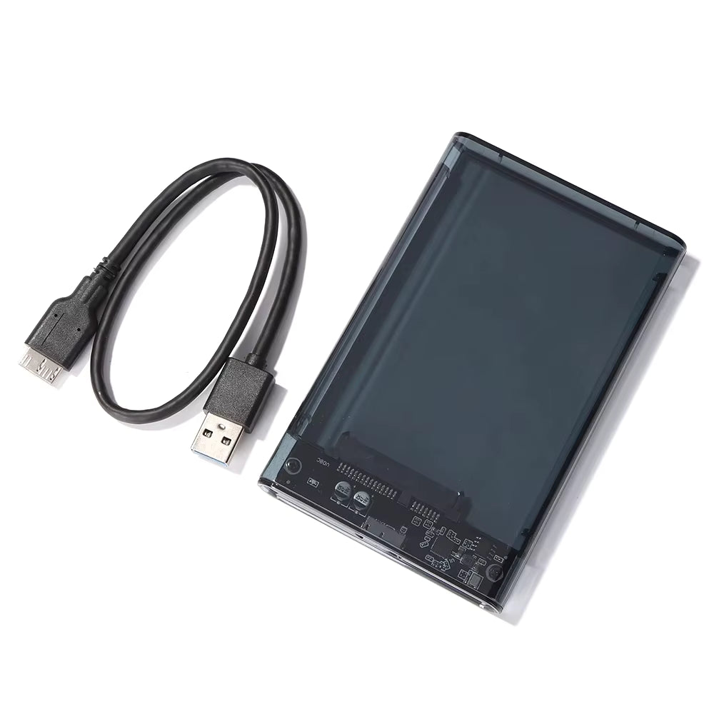 T01 Transparent SSD SATA 3.0 Enclosure – 2.5″ External Hard Drive Case, USB 3.1 6Gbps Transfer, LED Indicator, UASP, Tool-Free, Plug & Play, PC/Laptop Compatible