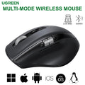 UGREEN M751 Wireless Mouse, Bluetooth & 2.4G Master Computer Mouse with Ultra-Fast Scrolling, 5-Level up to 5K DPI, Silent, Connects Up to 3 Devices, 6 Buttons, 10M Connection | BLACK ~ 45792