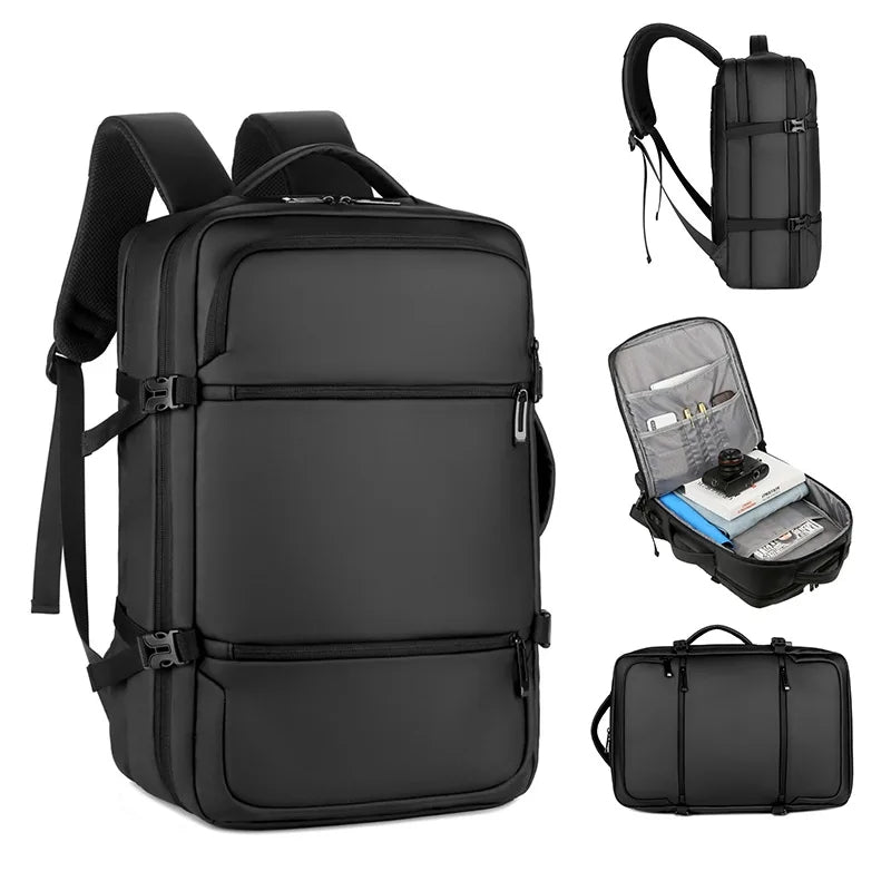 Laptop Backpack – Holds up to 15.6″ Laptops & Tablets – Waterproof – Ergonomic Softback – Electronics Impact Protection – Luggage Strap – Organized Pockets – Suitable for Travel, University , Collage , School – BLACK
