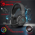 bloody GR370 GAMING WIRELESS HEADSET – 3 Mode Connectivity ① 2.4GHz Wireless ② Bluetooth v5.3 ③ 3.5mm Wired Audio – Noise Cancelling Uni-Directional Mic – 7 Color Backlit – Up to 12m Operating Range – Sports Black
