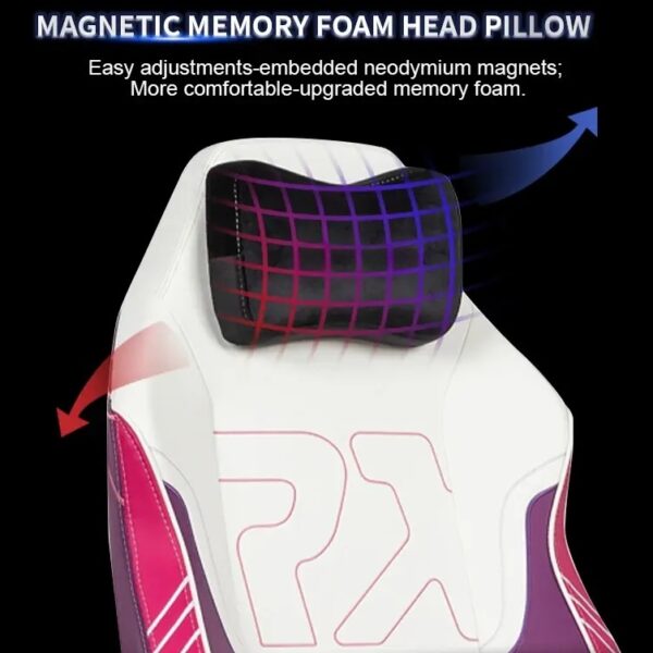 APEX SEAT TOKYO-GT Gaming Chair : Pro Racing Throne With Leather+Velvet+Suede Shell , 4D Armrest ,  Frog Mechanism & Class-4 Gas Lift , 90–141° Recline, 160 Kgs Max , Lumbar Pillow and Magnetic Headrest Included | WHITE & MAGENTA VARIANTS ~ AP-2108R