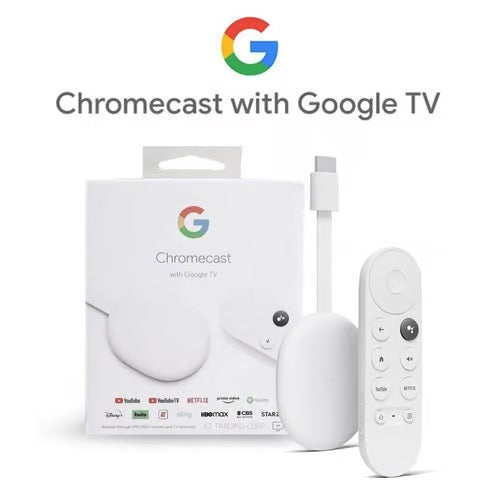 Google Chromecast with Google TV 4K – Streaming Stick Entertainment with Voice Search – Watch Movies, Shows, and Live TV in 4K HDR | Snow ~ OPEN BOX