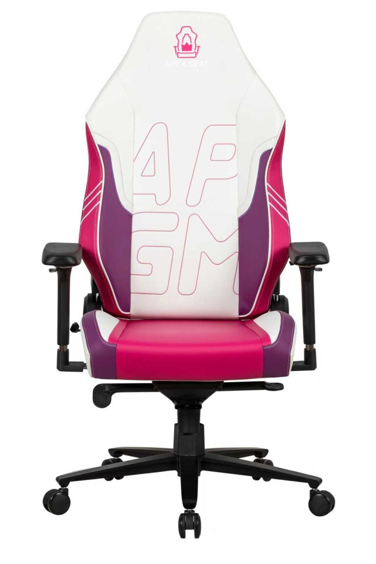 APEX SEAT TOKYO-GT Gaming Chair : Pro Racing Throne With Leather+Velvet+Suede Shell , 4D Armrest ,  Frog Mechanism & Class-4 Gas Lift , 90–141° Recline, 160 Kgs Max , Lumbar Pillow and Magnetic Headrest Included | WHITE & MAGENTA VARIANTS ~ AP-2108R