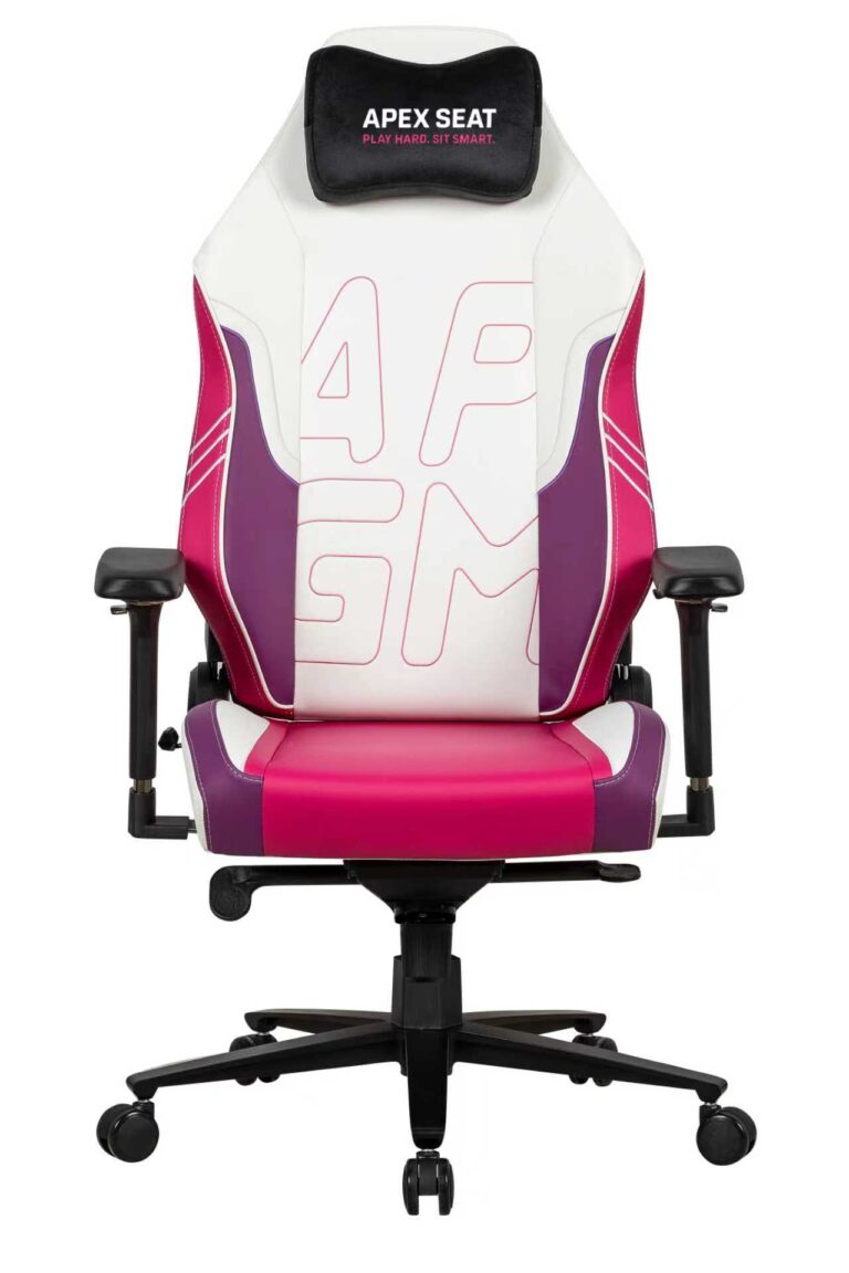 APEX SEAT TOKYO-GT Gaming Chair : Pro Racing Throne With Leather+Velvet+Suede Shell , 4D Armrest ,  Frog Mechanism & Class-4 Gas Lift , 90–141° Recline, 160 Kgs Max , Lumbar Pillow and Magnetic Headrest Included | WHITE & MAGENTA VARIANTS ~ AP-2108R